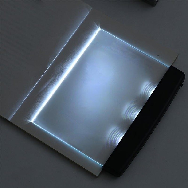 Book Light, Battery Powered Clear LED Flat Reading Light,Panel Plate Lamp Book Full Page Lights for Reading in Bed at Night,Portable Wireless Eye Protection Funny Xmas Gifts for Readers (Black) - Image 1